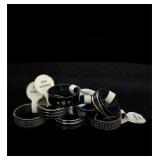 Lot of 7 rings, stainless steel all size 10