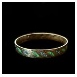 Alpaca bracelet blue and green Mexico