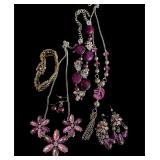 Lot of purple necklaces earrings bracelet