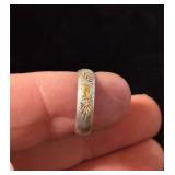 Sterling silver 925 gold nugget ring sz 4.5, 1.7g