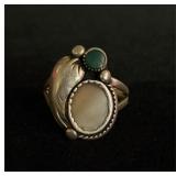 NA Zuni Gia sterling silver ring sz 5.5, 2.5 g