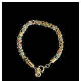 Gloria Vanderbilt rainbow rhinestone bracelet