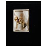 New CORO with tag wishbone brooch