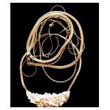 Lot of 4 gold tone necklaces