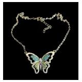 Beautiful butterfly rhinestone necklace,