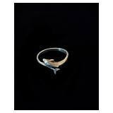 Sterling silver 925 dolphin ring sz 7 1.9g