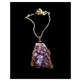 Wire wrapped amethyst slab necklace