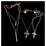 Lot of three namebrand cross necklaces