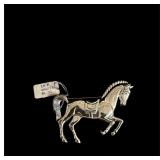 Sterling silver 925 horse brooch 6.7g