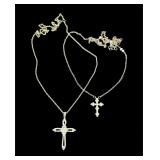 Lot of 2 cross necklaces
