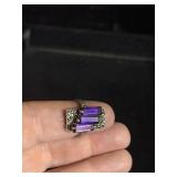 Sterling silver 925 purple ring size 5, 4.9 g