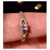 Sterling silver 925 amethyst ring size 8.75, 2 g