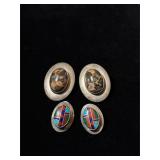 2 sets sterling silver Native American earring 14g