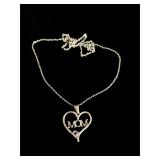 Sterling silver 925 amethyst Mom necklace 2.6 g