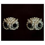 Owl earrings rhinestone