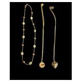 Lot of 3 gold tone necklaces