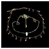 Lot of two gold toe necklaces one is Luna Norte
