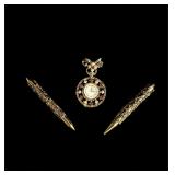 Lot with brooch pen and pencil