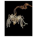 long haired chihuahua pendant rhinestone Necklace
