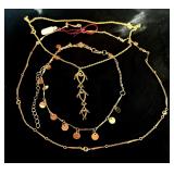 Lot of 3 gold tone necklaces