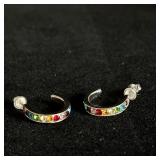Sterling silver 925 rainbow earrings 1.7 g
