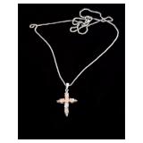 Sterling silver 925 cross necklace 6g