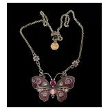 Liz Clayborne, brass tone butterfly necklace