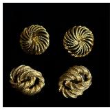 Lot of 2 pair Napier earrings gold tone