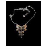 Brighton Silver-tone reversible butterfly necklace