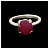 Sterling silver 925 Ruby ring sz 7 3.4 g