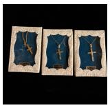 Lot of 3 1/20 12k gold filled cross necklaces