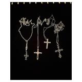 Lot of 4 cross necklaces