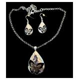 Unique butterfly jewelry set