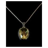 5g Sterling silver 925 necklace yellow stone