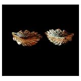 14K  gold  earrings leaves