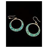 Sterling silver 925 turquoise dangle earrings 10g