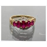 10k gold ruby and diamond ring