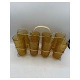 Vintage honey gold drink set