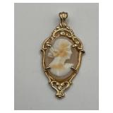 14K gold cameo pendant