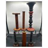 Vintage iron & wood courting candle & more