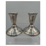 Weighted sterling silver candlestick holders
