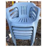 6 plastic outdoor chairs