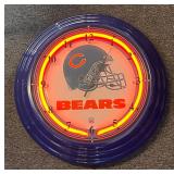 Chicago Bears neon wall clock