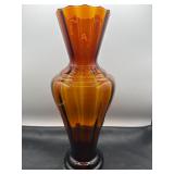 Amber art glass vase