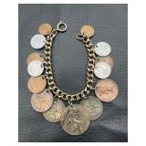 Vintage coin bracelet marked Germany