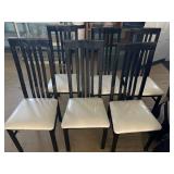 Set of six upholstered dining chairs