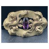 Art Nouveau snake Sash Pin brooch