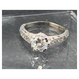 18k white gold and diamond engagement ring