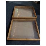 2 glass top display cases