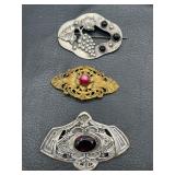 Antique art nouveau Sash pin brooches
